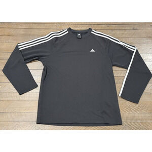 Adidas Men's Black Pullover Sweatshirt 3 Stripes Crew Neck - Men's Size M